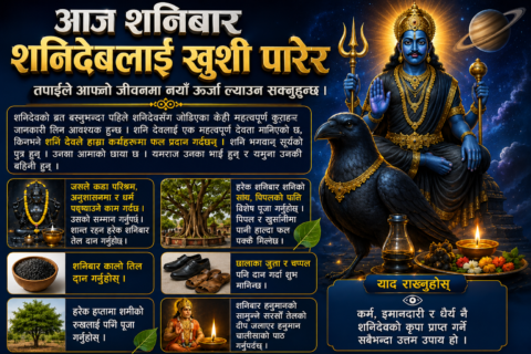 आज शनिबार, शनिदेवलाई खुसी पार्दा आउँछ जीवनमा नयाँ ऊर्जा